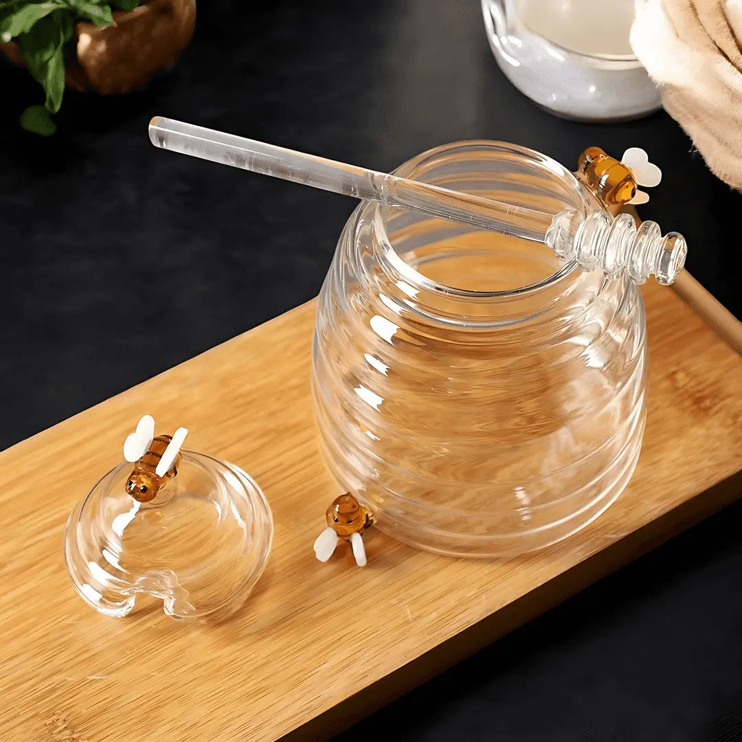 Nature's Touch Honey Container with Glass Dipper