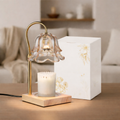 Electric Wax Melt Heater with Gold Flower Glass Candle Warmer Lamp