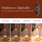 Electric Wax Melt Heater with Gold Flower Glass Candle Warmer Lamp