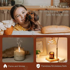 Electric Wax Melt Heater with Gold Flower Glass Candle Warmer Lamp