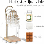 Electric Wax Melt Heater with Gold Flower Glass Candle Warmer Lamp
