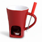 Ceramic Fondue Pot for Chocolate and Cheese with Candle Heater