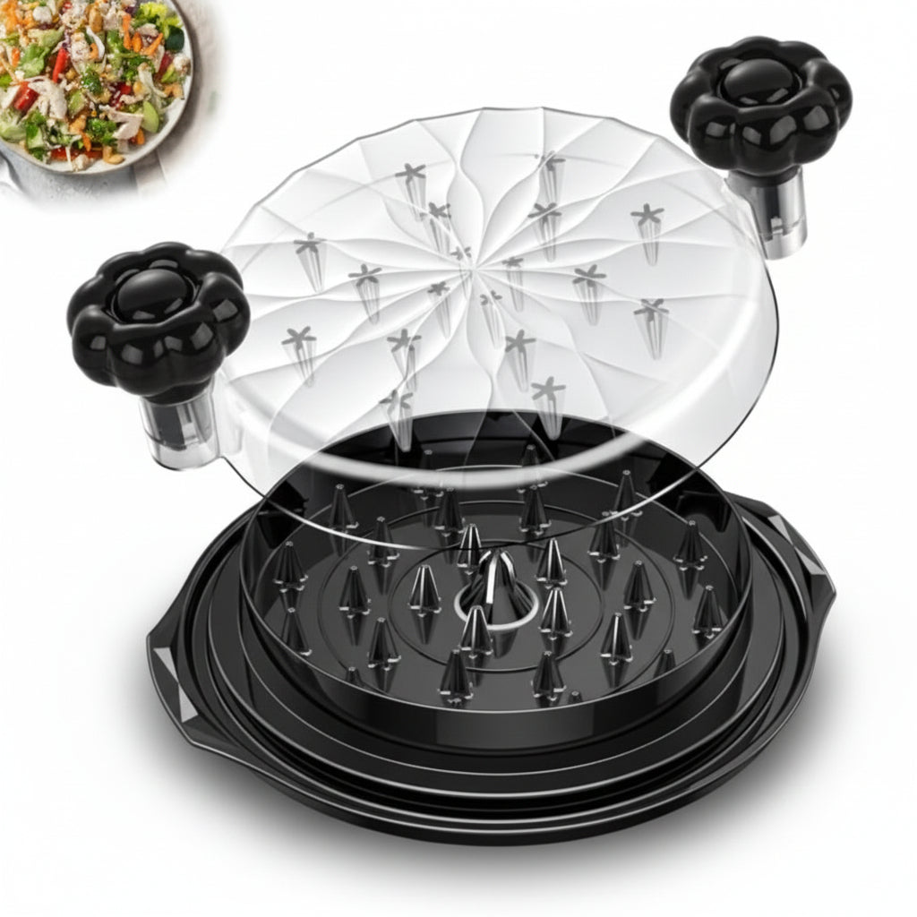 Manual Meat Shredder with Non-Slip Base and Glass Bowl