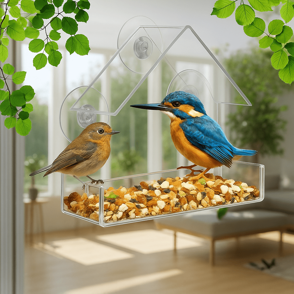 Window Bird Feeder - Modern Design for Close-Up Birdwatching