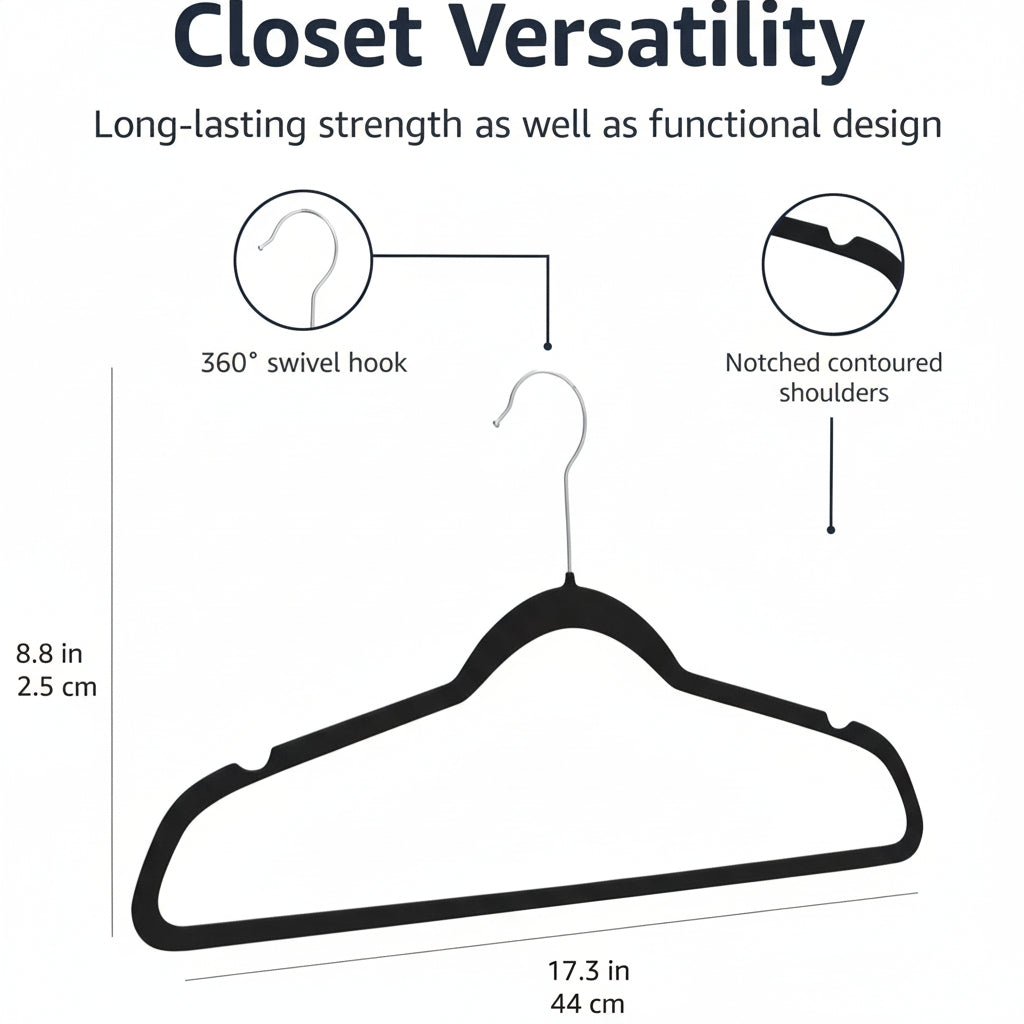 Non-Slip Velvet Slim Hangers for Closet Organization – Set of 10