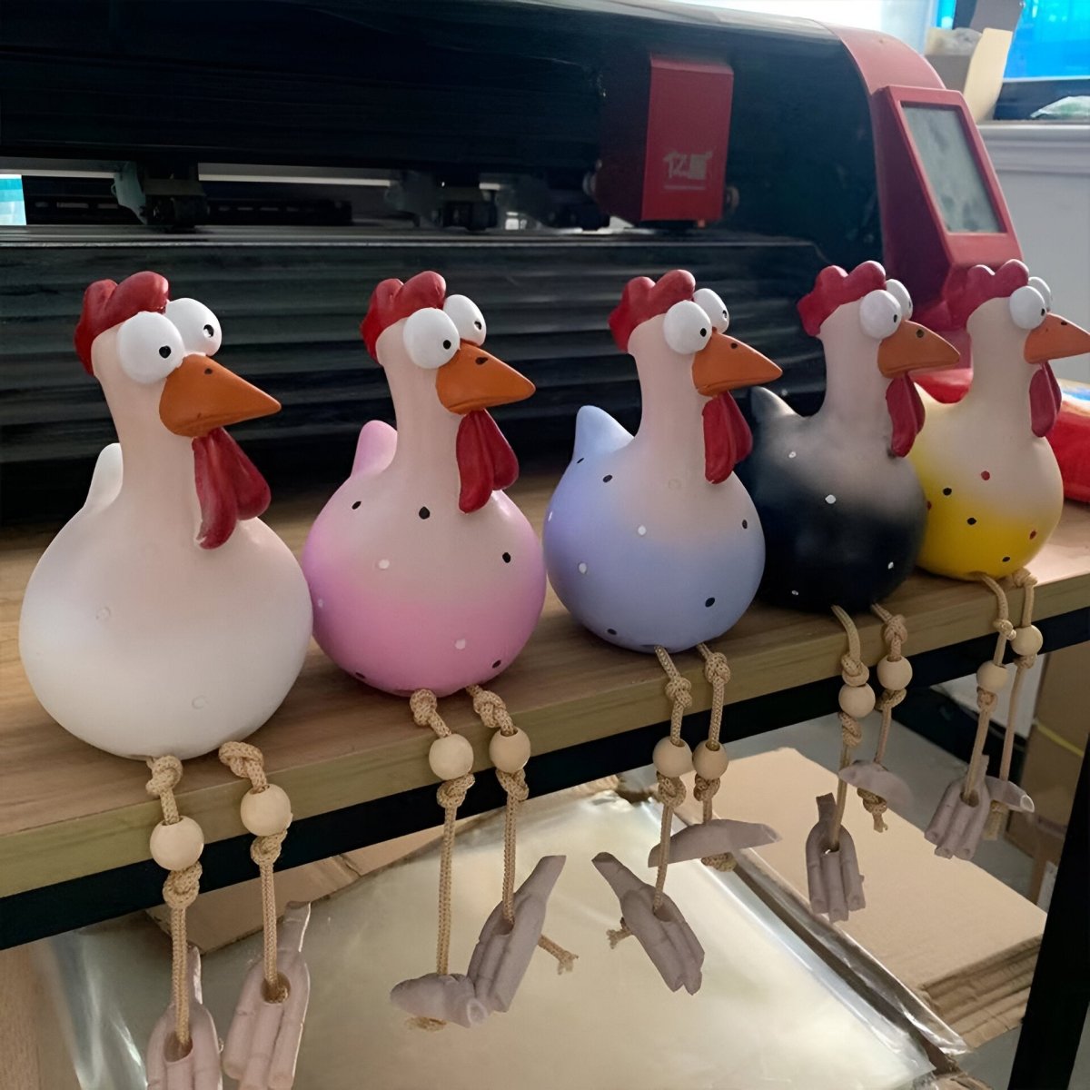 Weatherproof Chicken Statue for Garden Decor - Playful Design