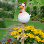 Weatherproof Chicken Statue for Garden Decor - Playful Design