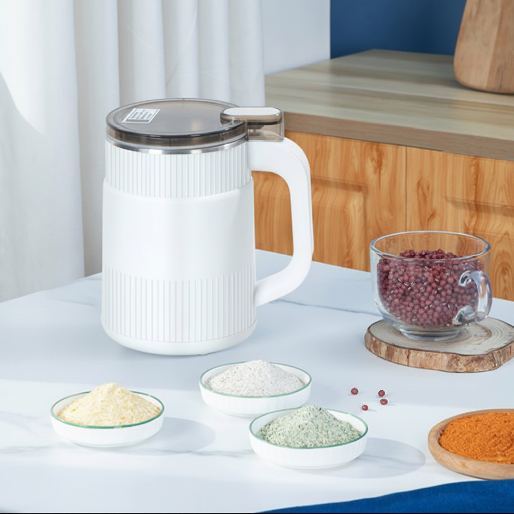 Portable Electric Grain Mill for Home Baking and Coffee Grinding