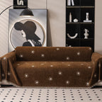 Floral and Striped Embroidered Chenille Sofa Protector - Breathable Fabric