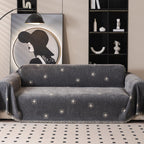 Floral and Striped Embroidered Chenille Sofa Protector - Breathable Fabric