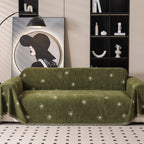 Floral and Striped Embroidered Chenille Sofa Protector - Breathable Fabric