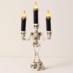 Spooky Trio Skeleton Candelabra for Halloween Decor