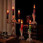 Spooky Trio Skeleton Candelabra for Halloween Decor