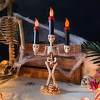 Spooky Trio Skeleton Candelabra for Halloween Decor