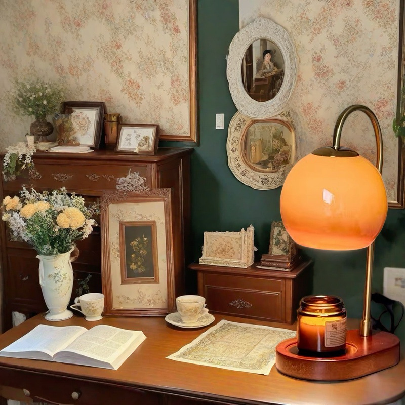 Adjustable Flameless Wax Melting Lamp with Candle Warmer Table Design