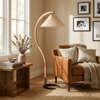 Scandinavian Style Beech Wood Floor Lamp for Contemporary Living Room