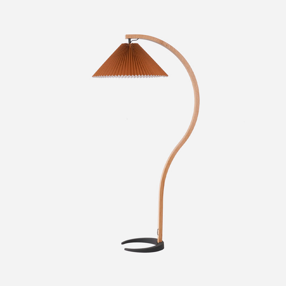 Scandinavian Style Beech Wood Floor Lamp for Contemporary Living Room