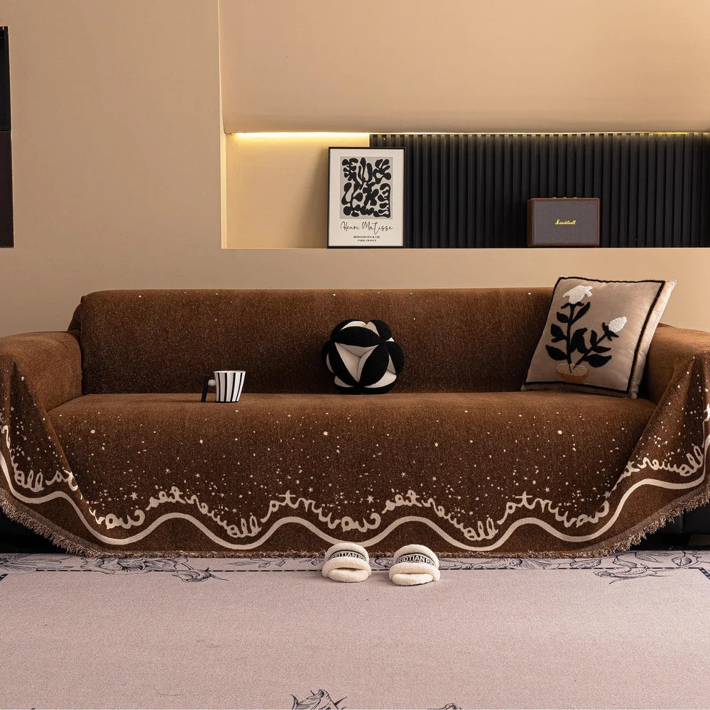 Chenille Sofa Slipcover - Sparkling Pattern, Pet-Friendly, Washable