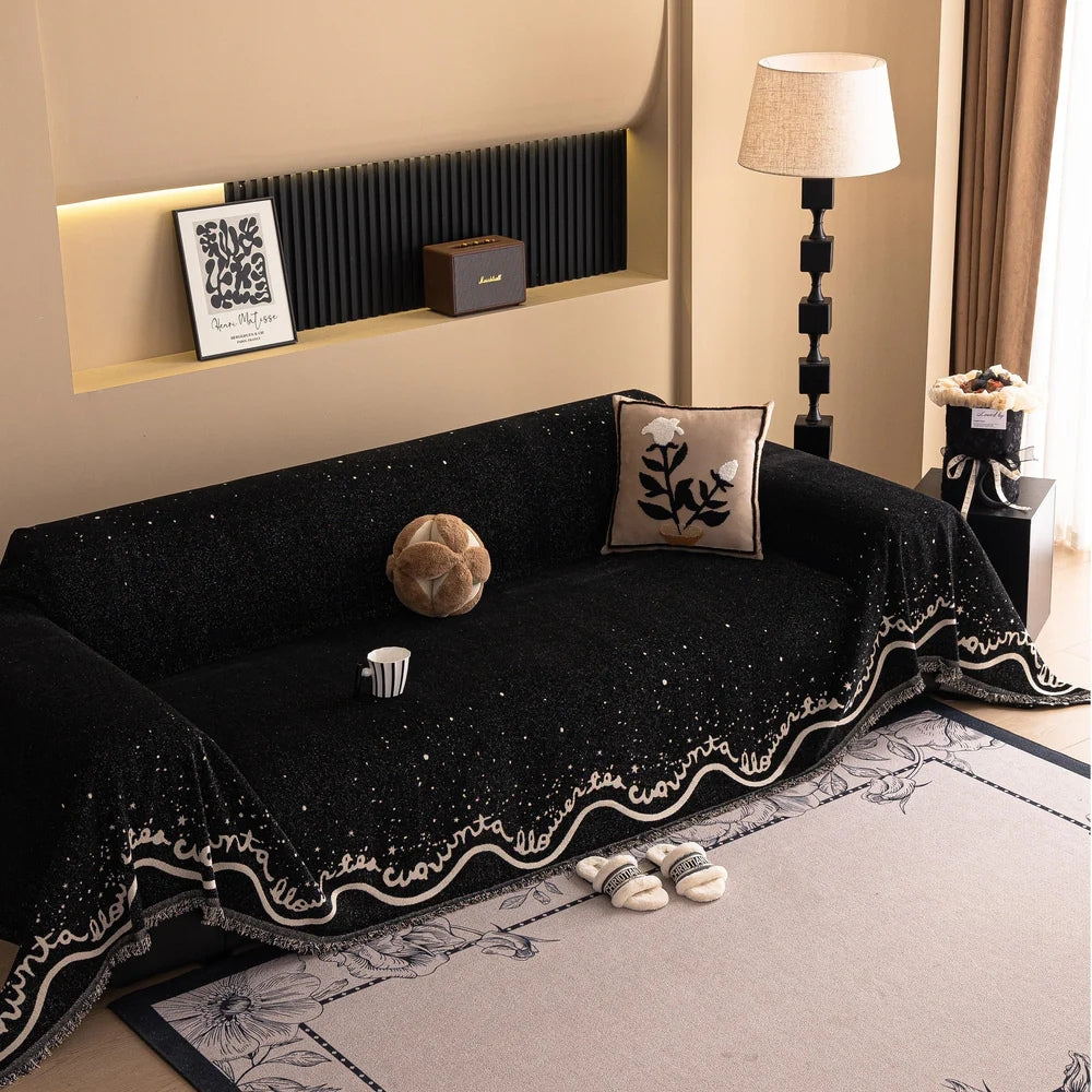 Chenille Sofa Slipcover - Sparkling Pattern, Pet-Friendly, Washable