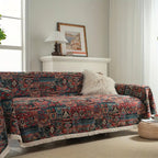 Geometric Chenille Sofa Slipcover – Vintage Style