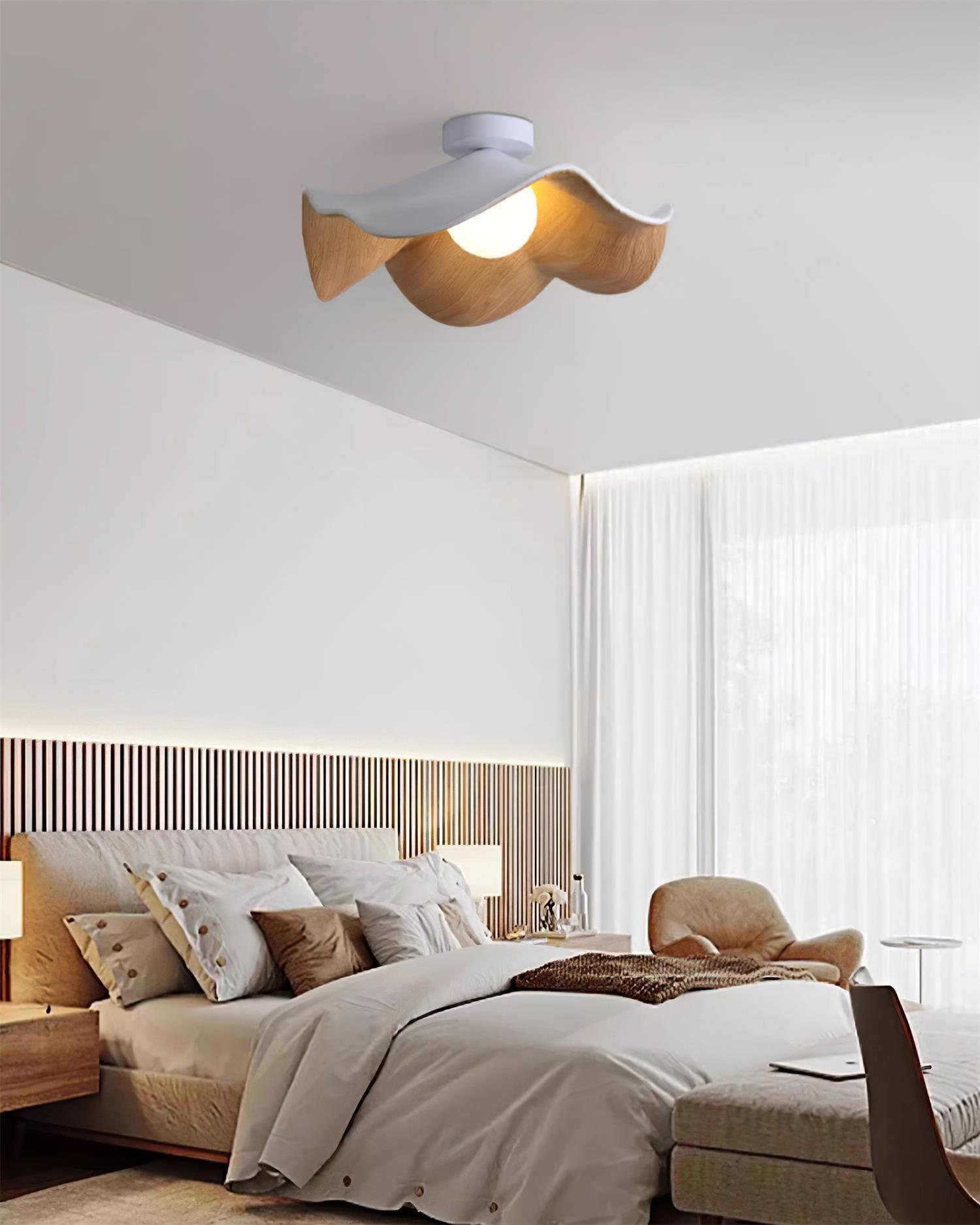 Sculptural Wood-Inspired Ceiling Light Fixture in Modern Style