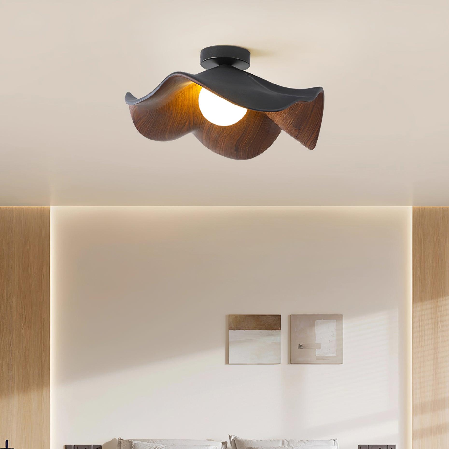Sculptural Wood-Inspired Ceiling Light Fixture in Modern Style