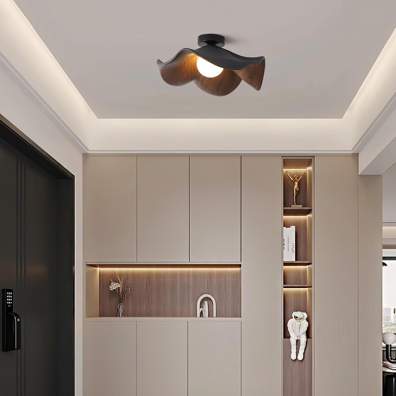 Sculptural Wood-Inspired Ceiling Light Fixture in Modern Style