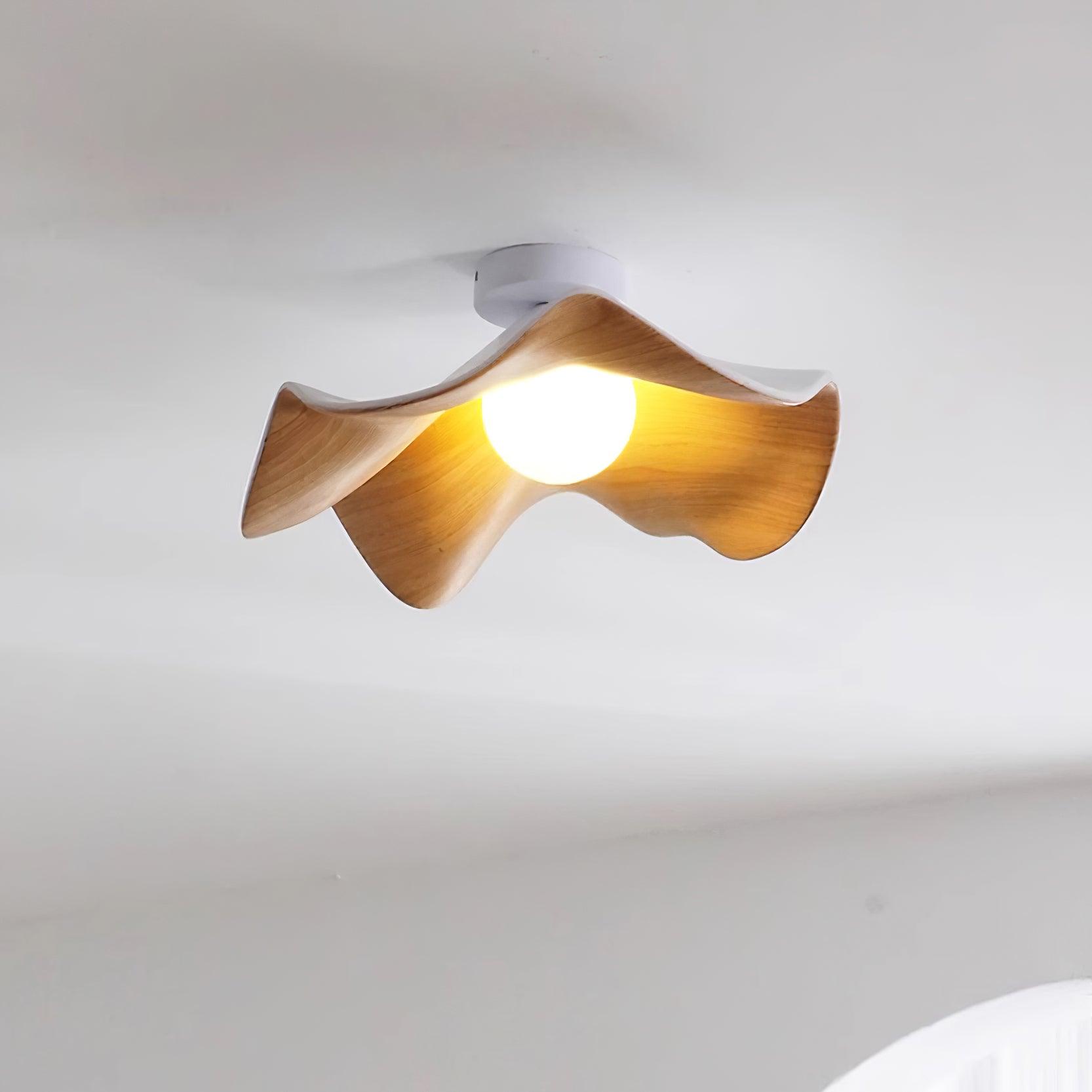 Sculptural Wood-Inspired Ceiling Light Fixture in Modern Style
