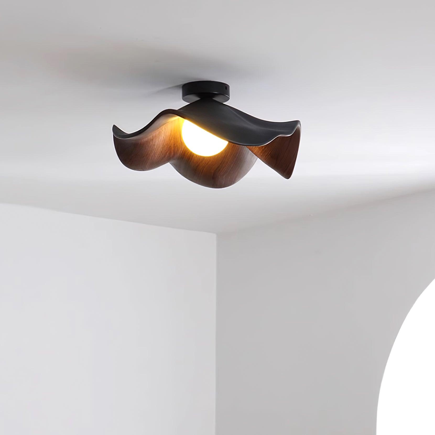 Sculptural Wood-Inspired Ceiling Light Fixture in Modern Style