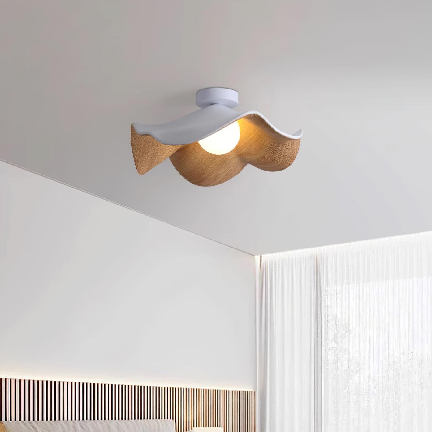 Sculptural Wood-Inspired Ceiling Light Fixture in Modern Style