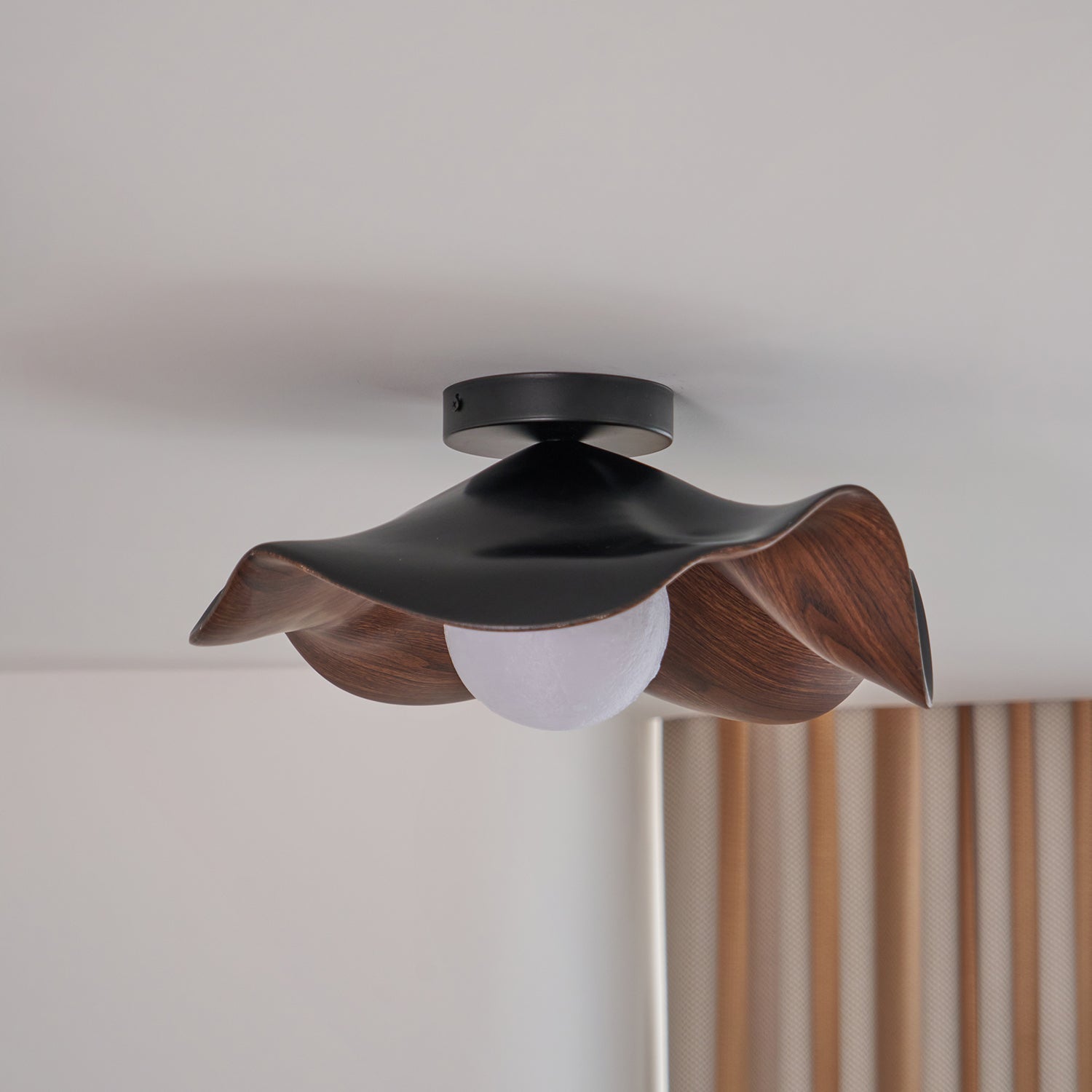 Sculptural Wood-Inspired Ceiling Light Fixture in Modern Style