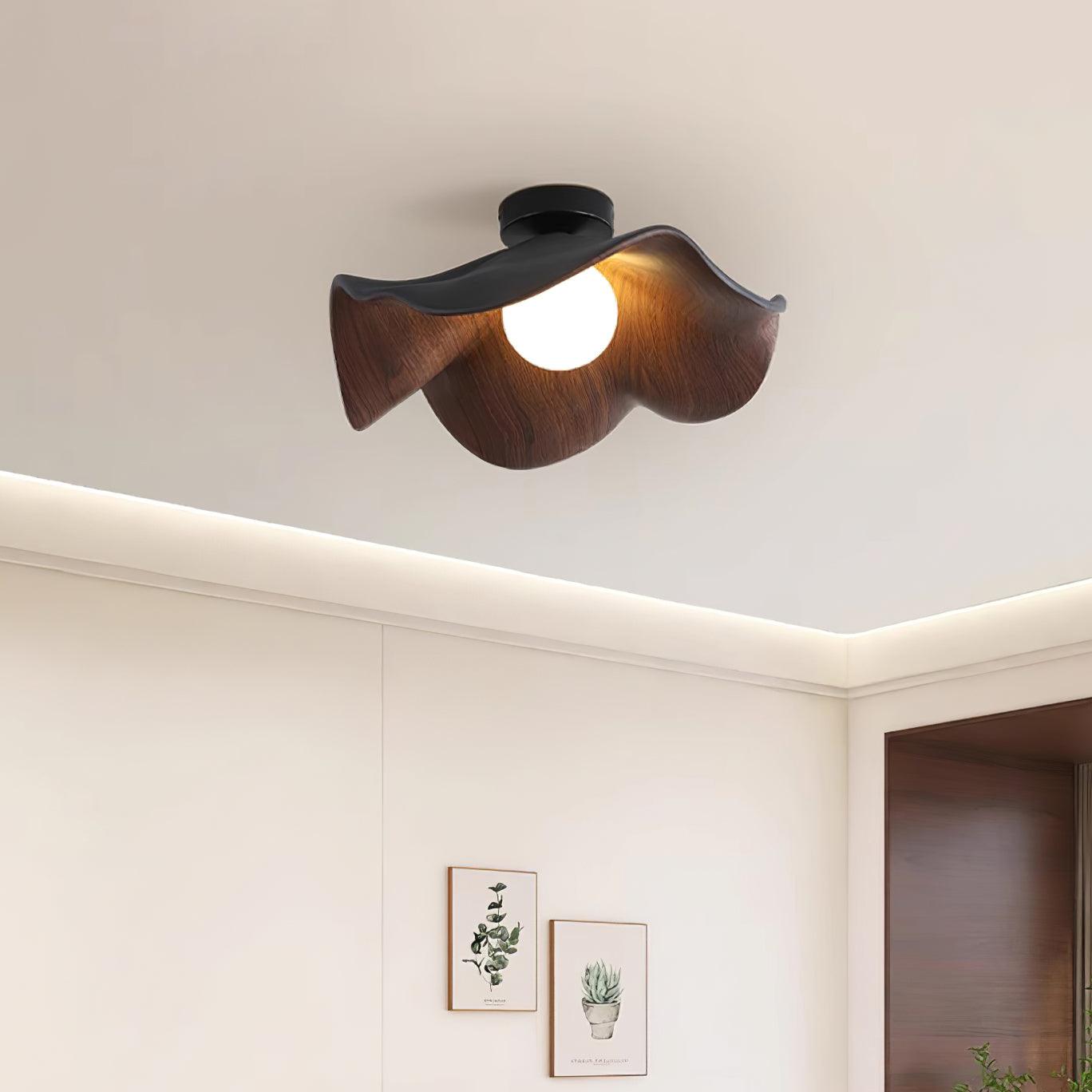 Sculptural Wood-Inspired Ceiling Light Fixture in Modern Style
