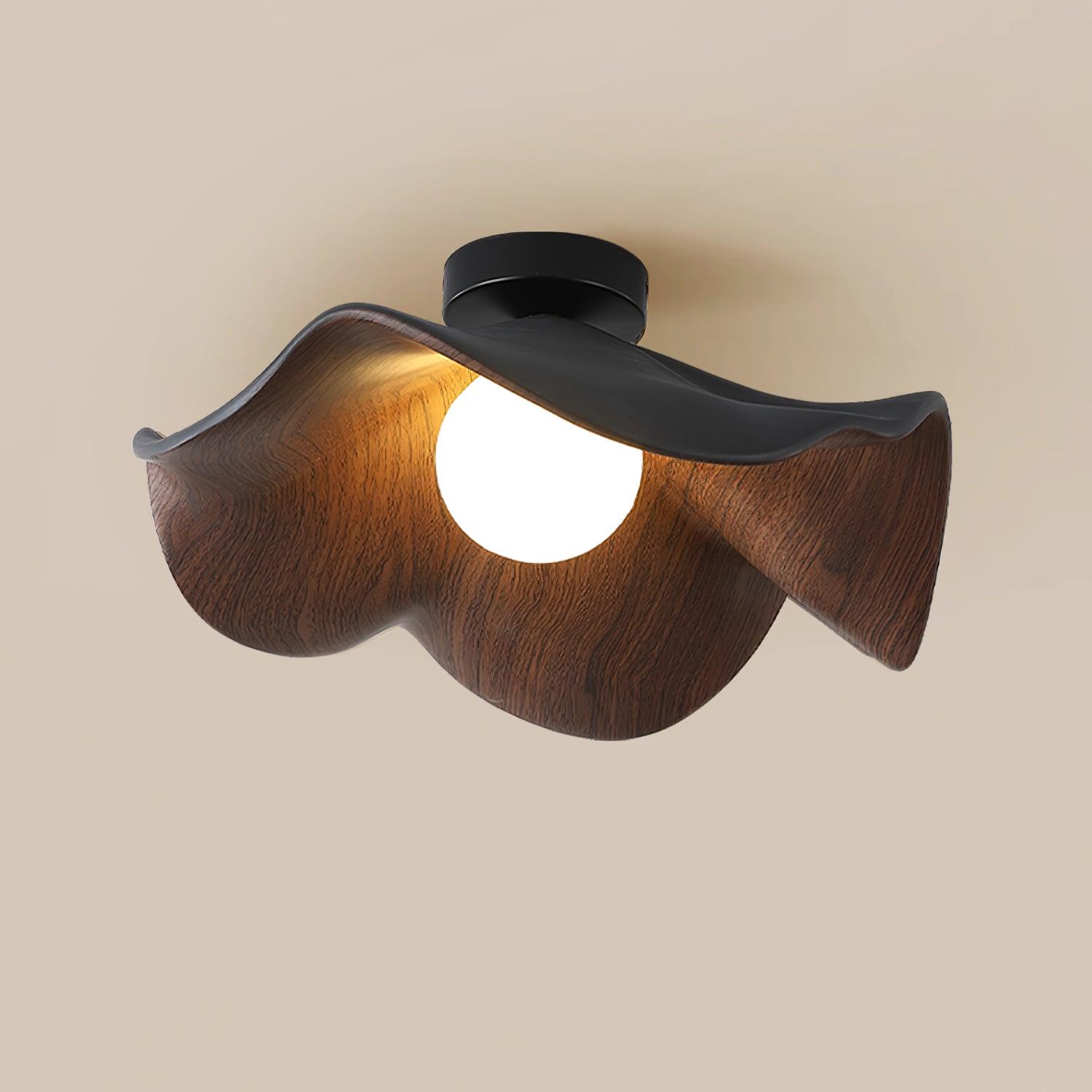 Sculptural Wood-Inspired Ceiling Light Fixture in Modern Style