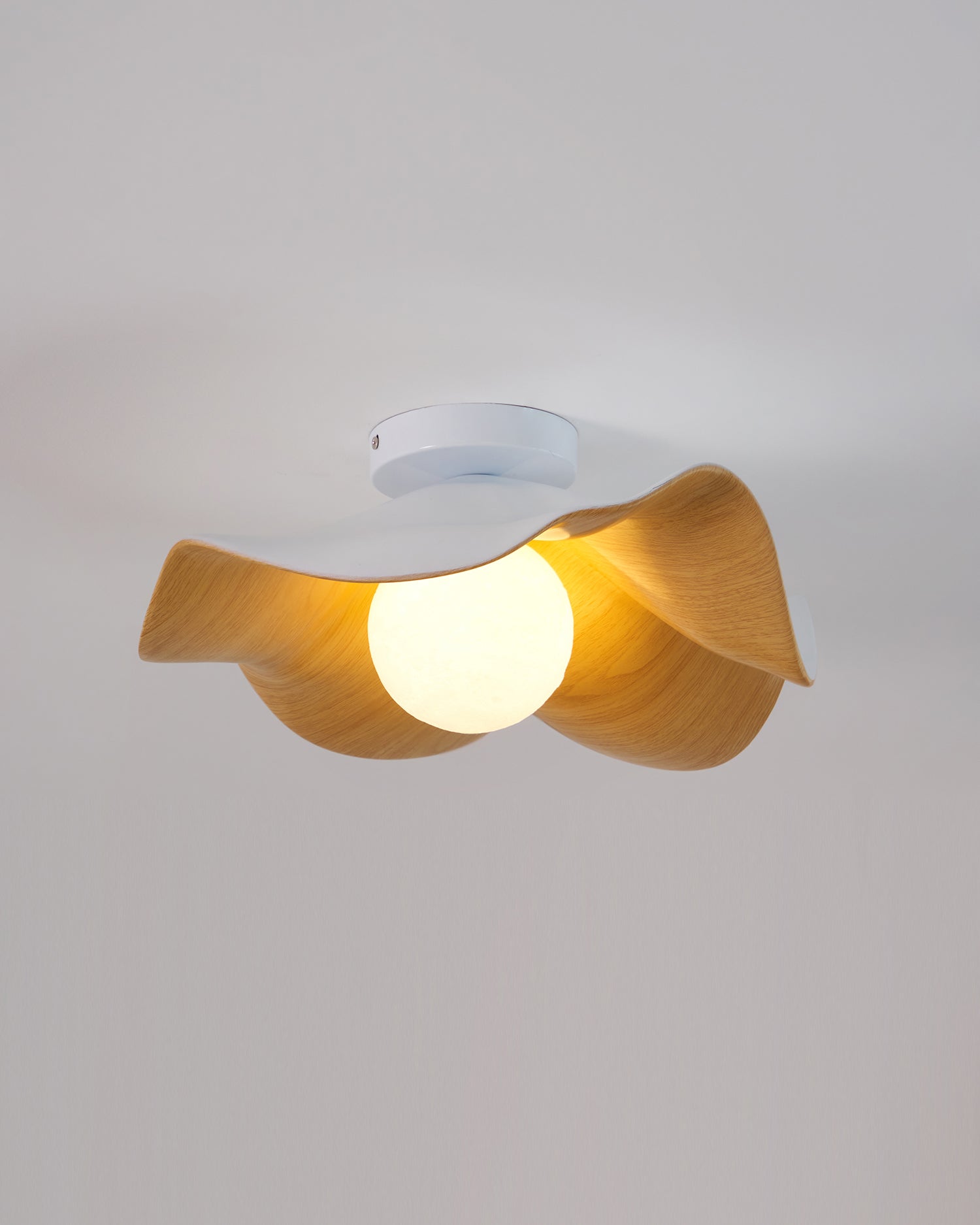 Sculptural Wood-Inspired Ceiling Light Fixture in Modern Style