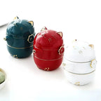 Charming Cat Travel Tea Set in Elegant Ceramic