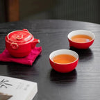 Charming Cat Travel Tea Set in Elegant Ceramic