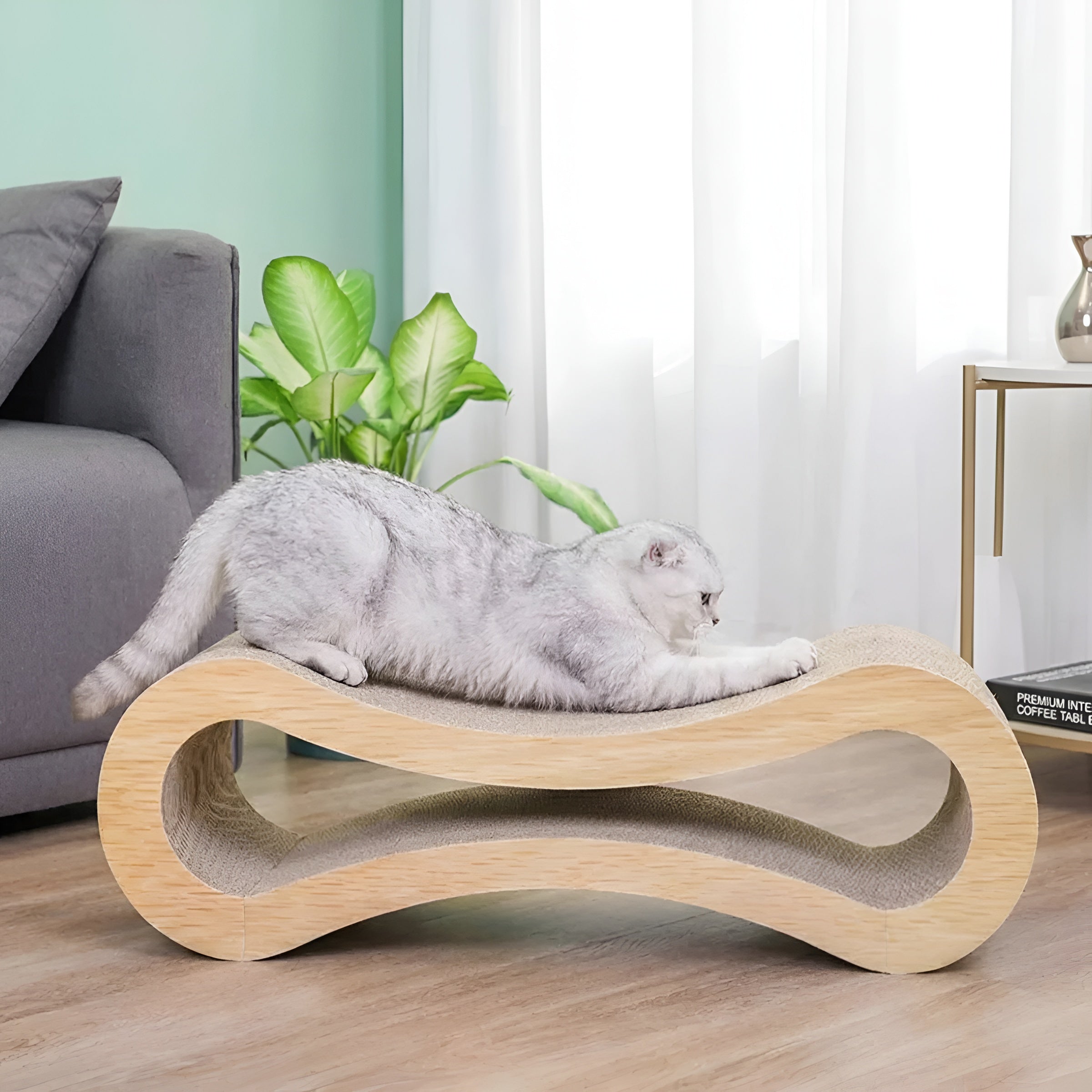 Curved Cat Scratching Lounge Bed for Claw Relaxation