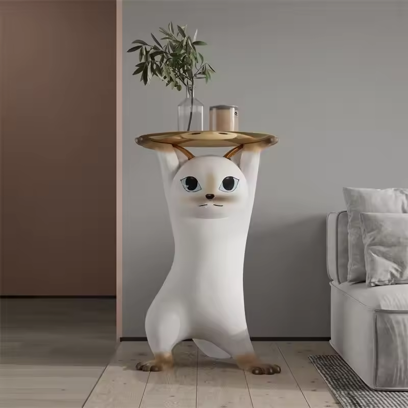 Whimsical Cat-Shaped Side Table – Stylish Coffee Table for Contemporary Spaces