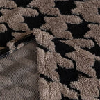 Plush Microfiber Sofa Cover in Classic Houndstooth Pattern
