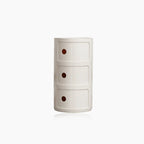 Round Side Table with Storage in Componibili Style – Versatile Design