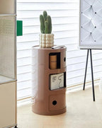 Round Side Table with Storage in Componibili Style – Versatile Design