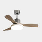 LED Light Ceiling Fan with Three Wooden Blades