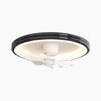 Ceiling Fan with LED Lighting and Round Frame for Flush Mount Installation