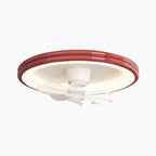 Ceiling Fan with LED Lighting and Round Frame for Flush Mount Installation