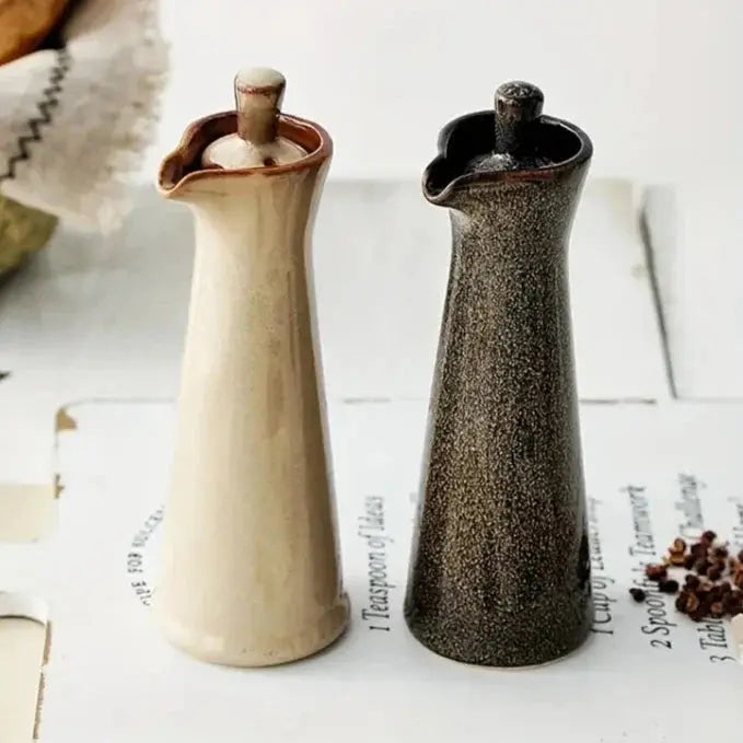 Artisan Ceramic Oil Pourer for Condiments