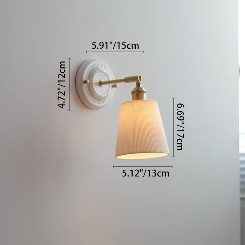 Vintage Style Ceramic and Brass Wall Light Fixture for Home Decor