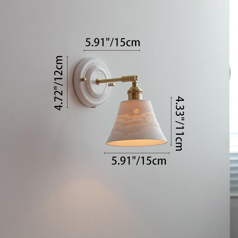 Vintage Style Ceramic and Brass Wall Light Fixture for Home Decor