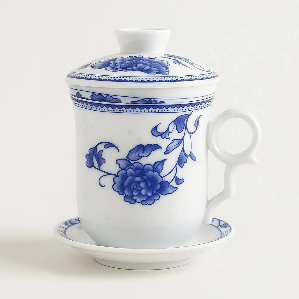 Mountain View Ceramic Drinking Mug with Lid