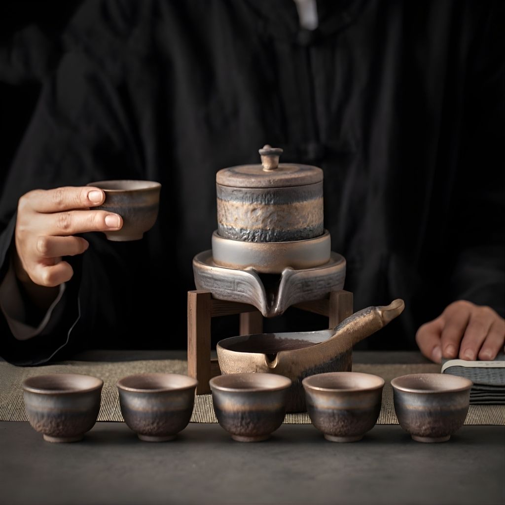 Artisan Crafted Glazed Ceramic Tea Set