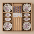 Elegant Floral Ceramic Dinnerware Set for Four